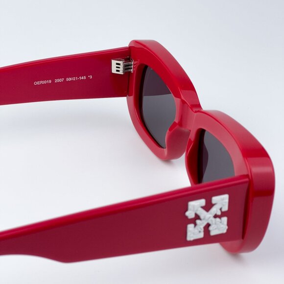 Off-White CARRARA 507 BRAND NEW Sunglasses Red Dark Grey Unisex Rectangular - Picture 8 of 11